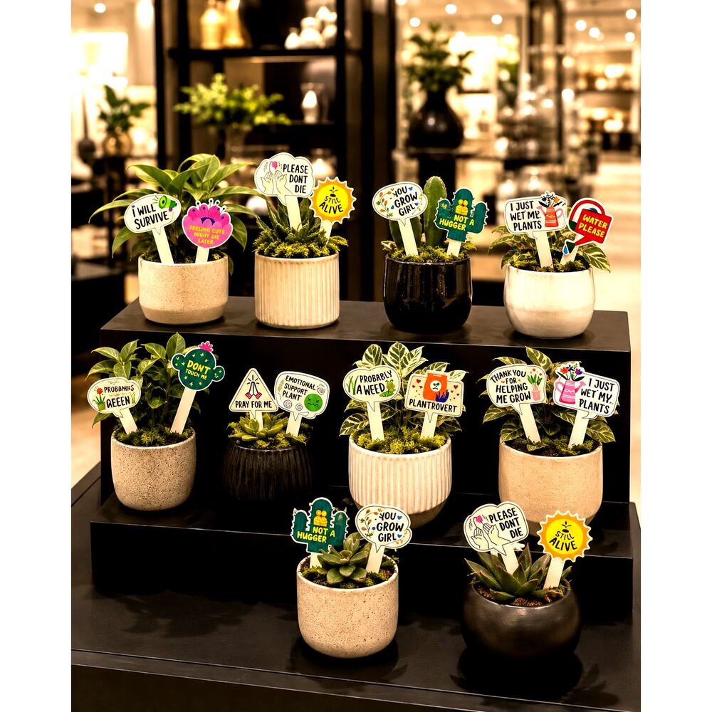 Colorful Wooden Plant Stakes Waterproof Labels 10 pcs